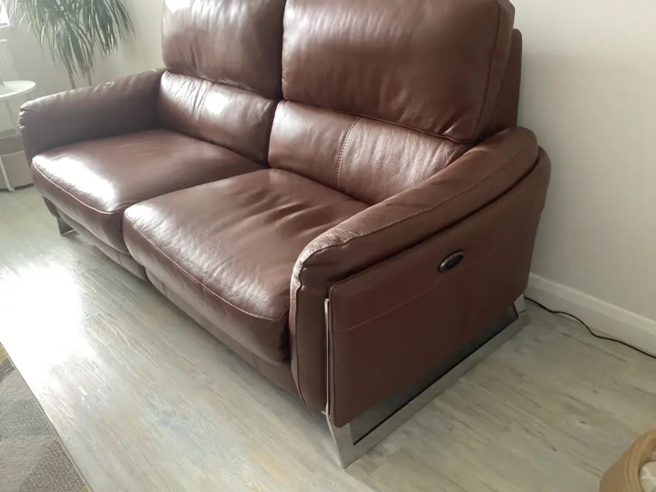 Brown furniture village leather power recliner