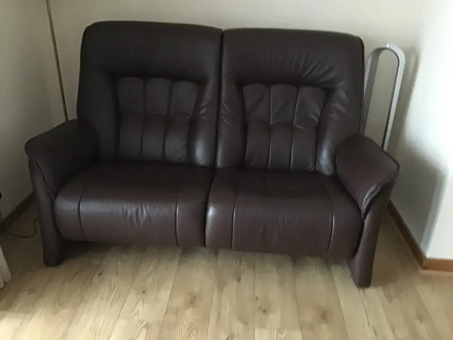 Cookes Himolla brown leather power recliner