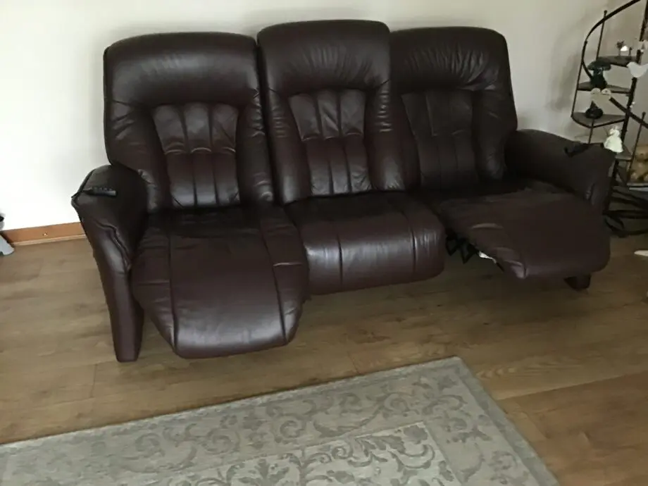 Cookes Himolla brown leather power recliner
