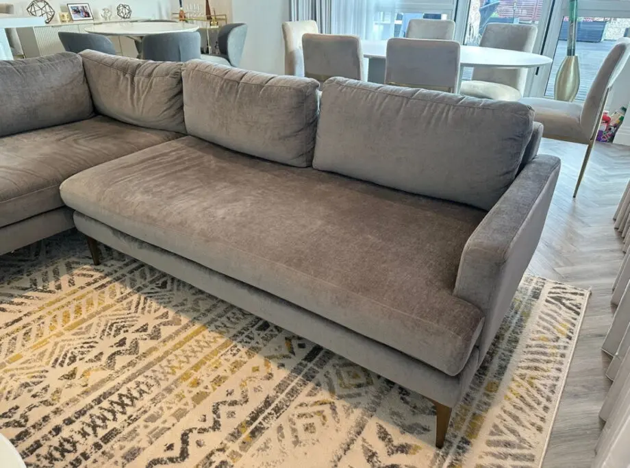 West Elm Andes sofa grey L shape