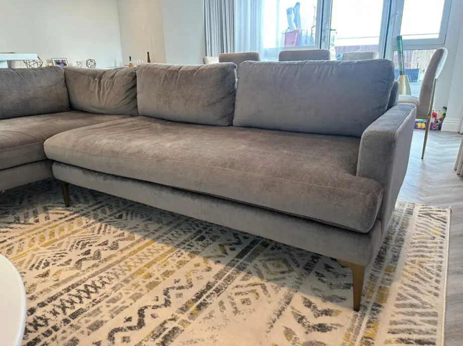 West Elm Andes sofa grey L shape