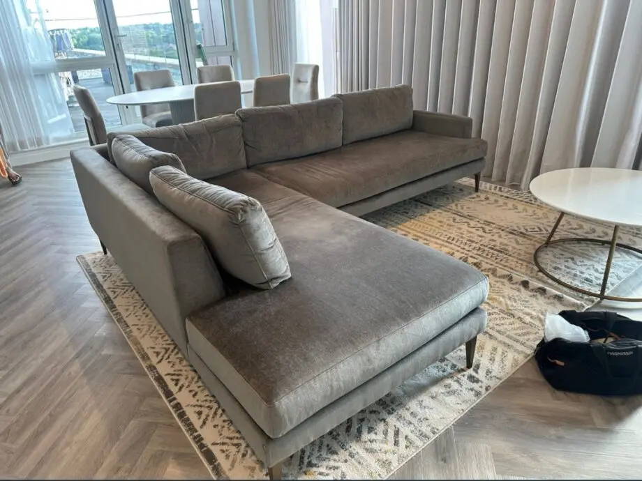 West Elm Andes sofa grey L shape