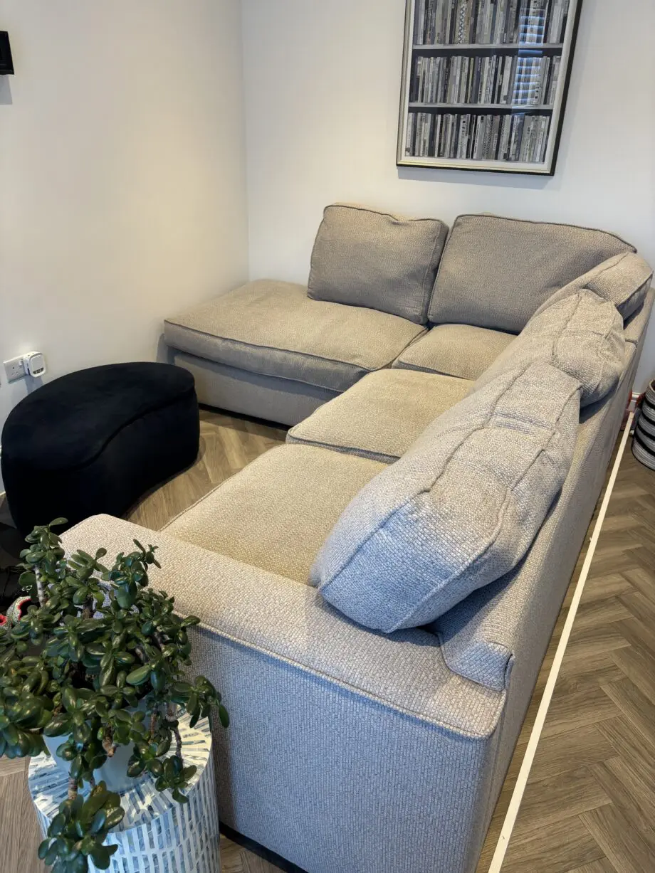 Grey Furniture Village Left Hand Facing Comfi Corner Sofa - Dallas Silver Dark