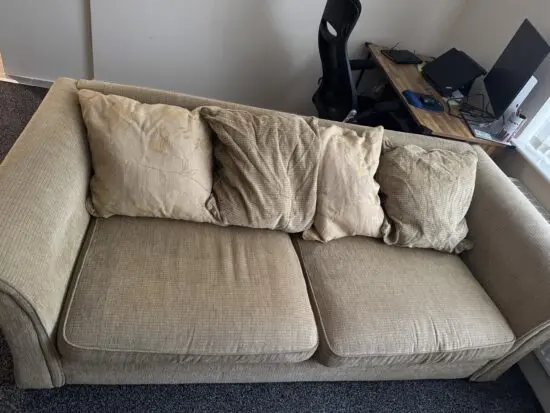 Beige back 3 seater sofa