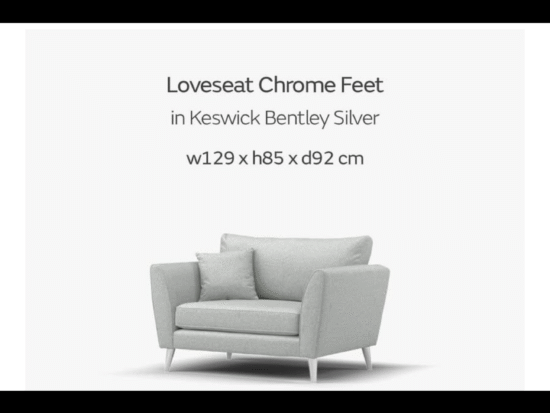 Keswick loveseat in Bentley silver