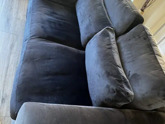 Marks and Spencer navy velvet 2 seater sofa