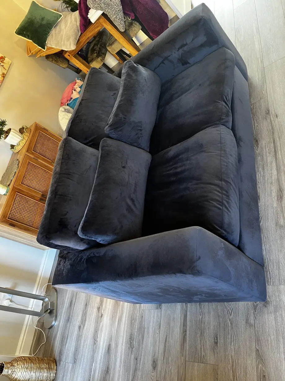 Navy velvet Marks and Spencer’s 2 seater sofa