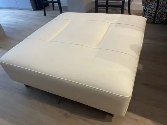 White leather footstool