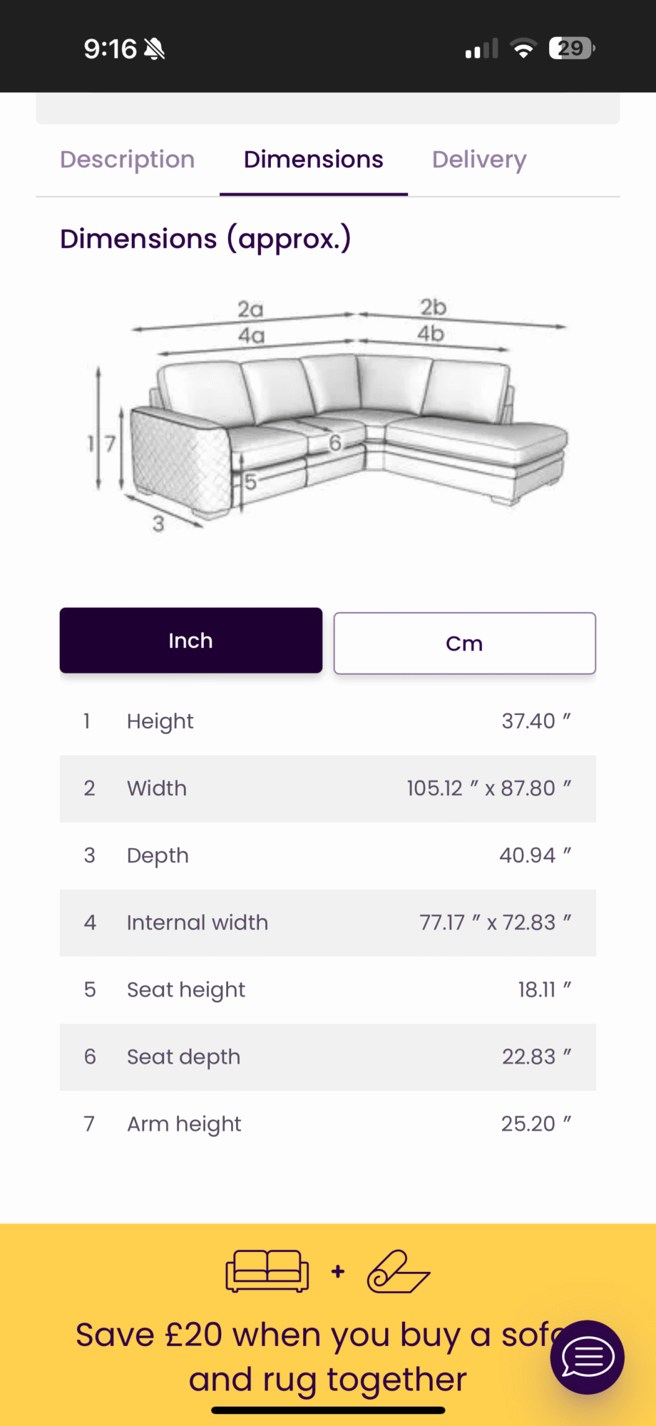 FINTON LHF ARM O/END CNR SOFA