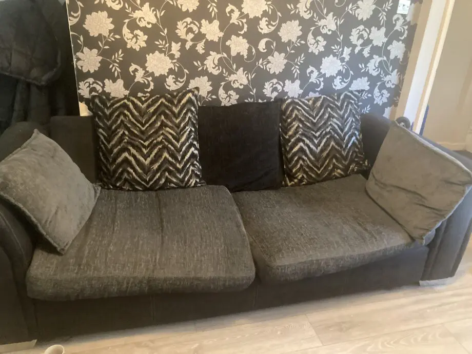 Black & grey 3 piece sofa
