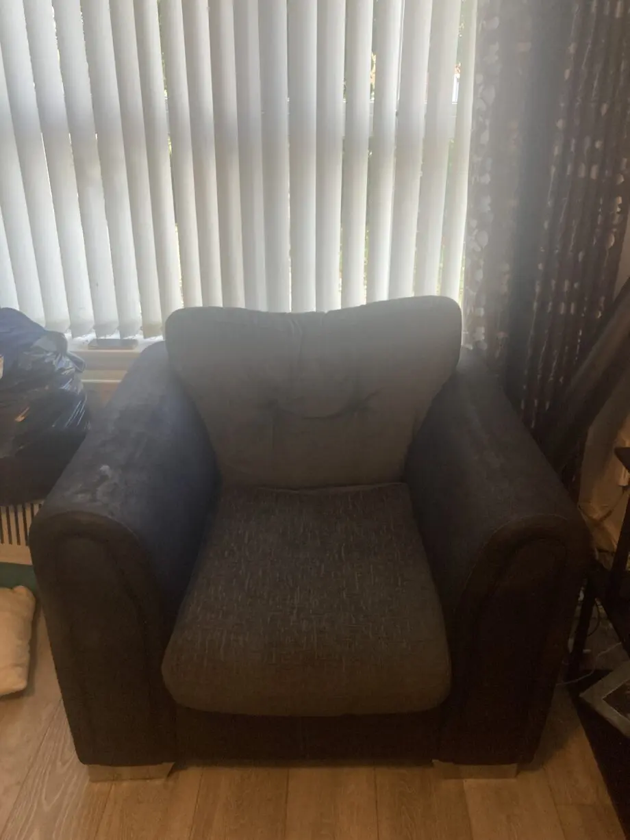 Black & grey 3 piece sofa