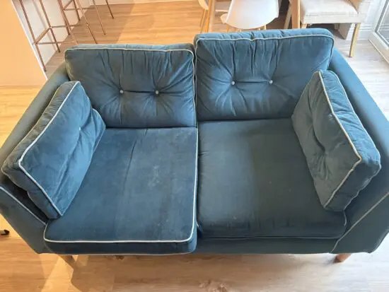 Sofology 2 seater blue sofa