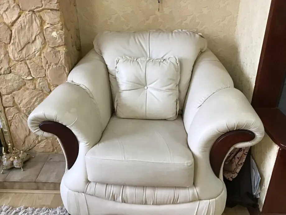 Beige Leather arm chair
