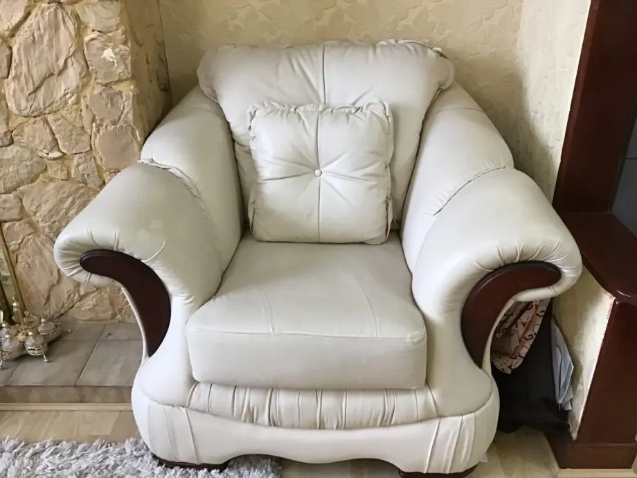 Beige Leather arm chair