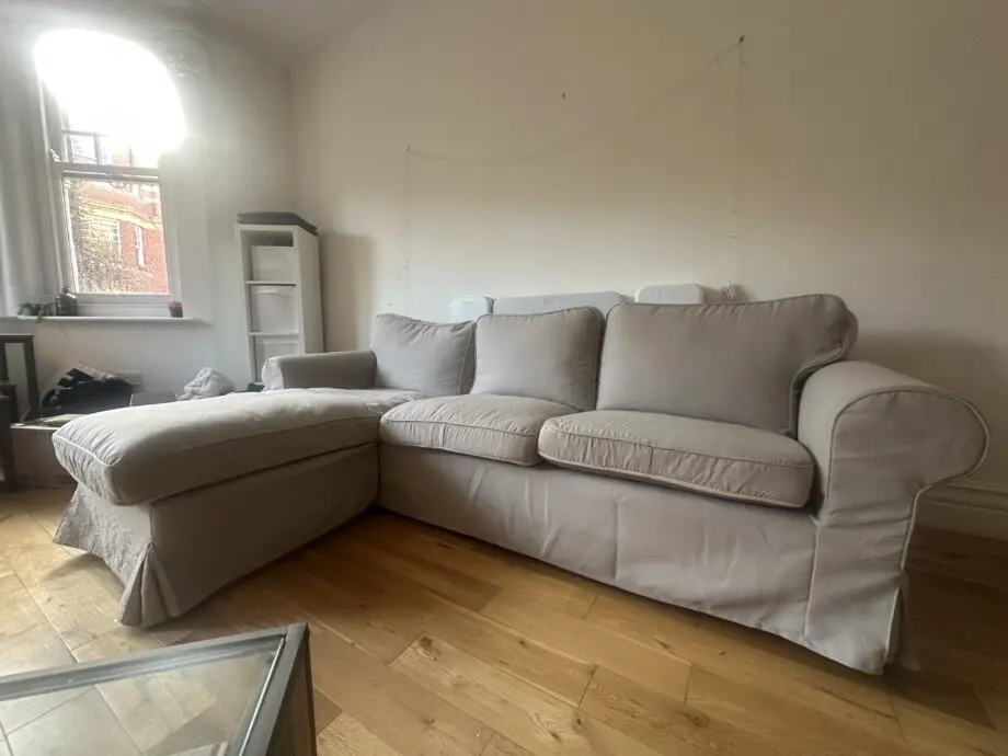 EKTORP Ikea 3 Seat Sofa w Chaise Longue