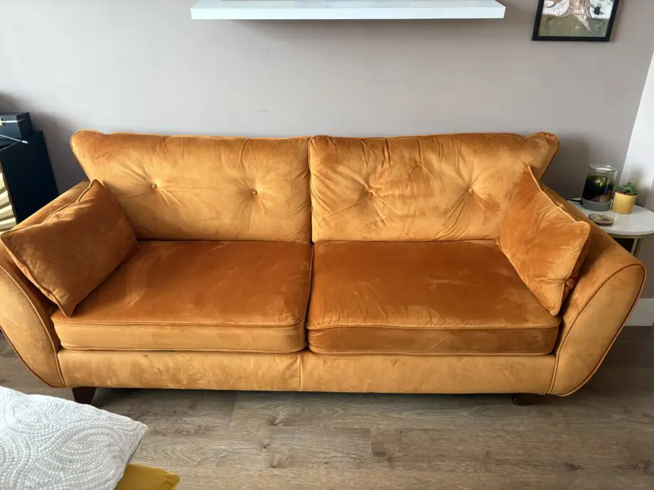 DFS Orange 3 seater sofa