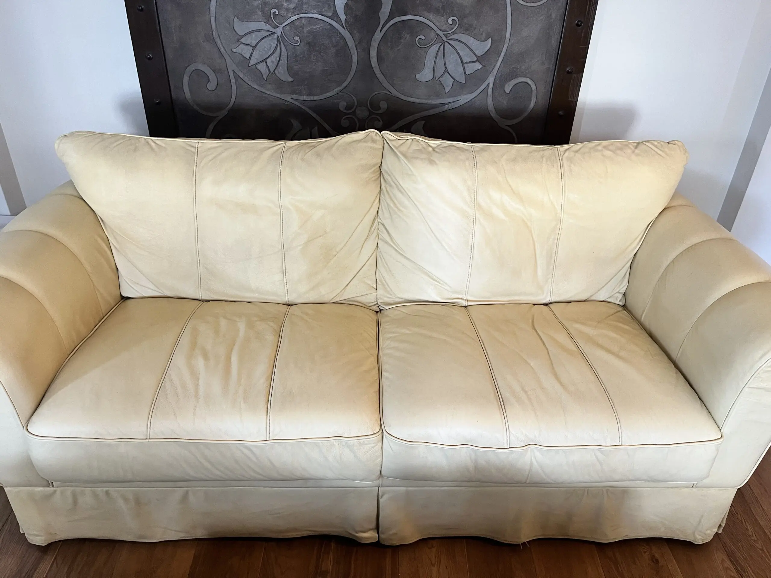 John lewis cream/ beige real leather sofas