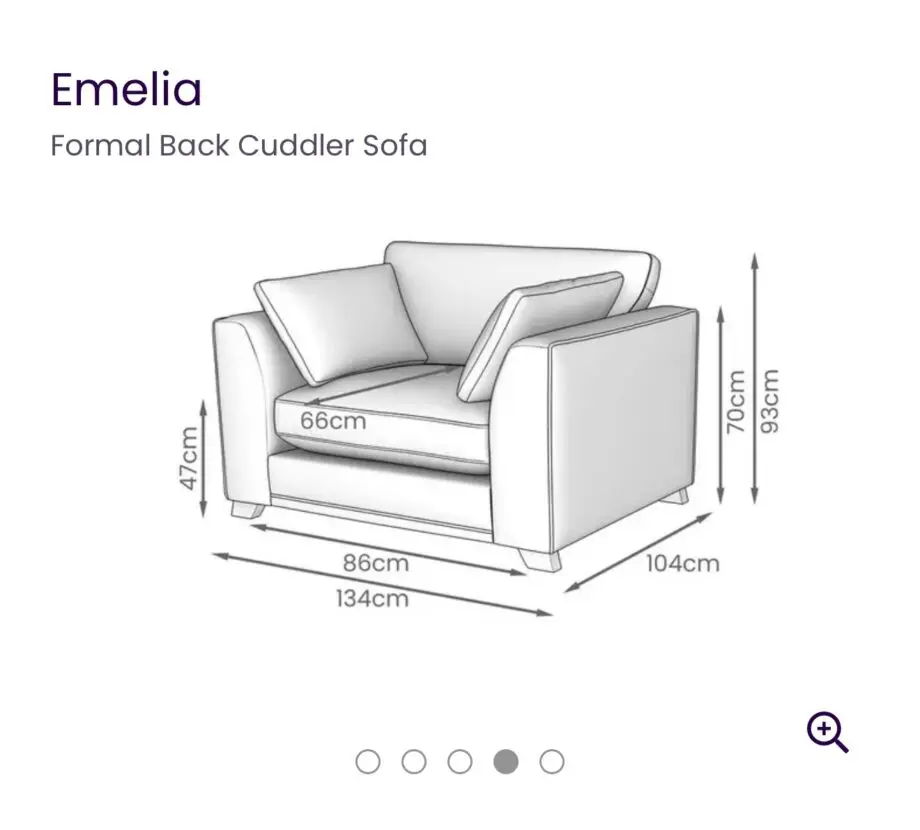 DFS Emelia Left Handed Corner Sofa + Cuddle chair, Grey Plush Velvet