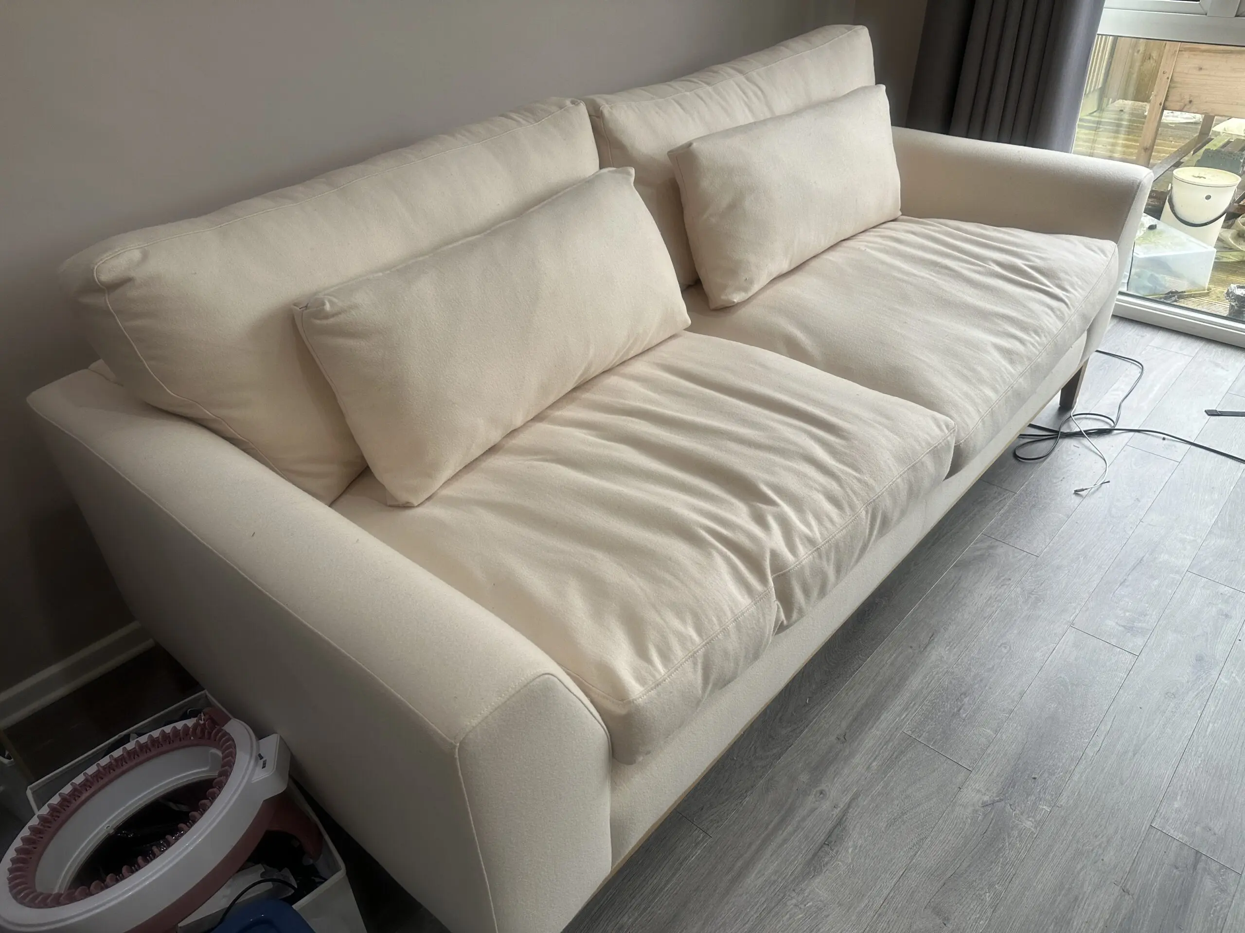 Slow Luxury Organic Sofa – 100% Natural, Non-Toxic, Handmade in UK - (Cream + Owlet)