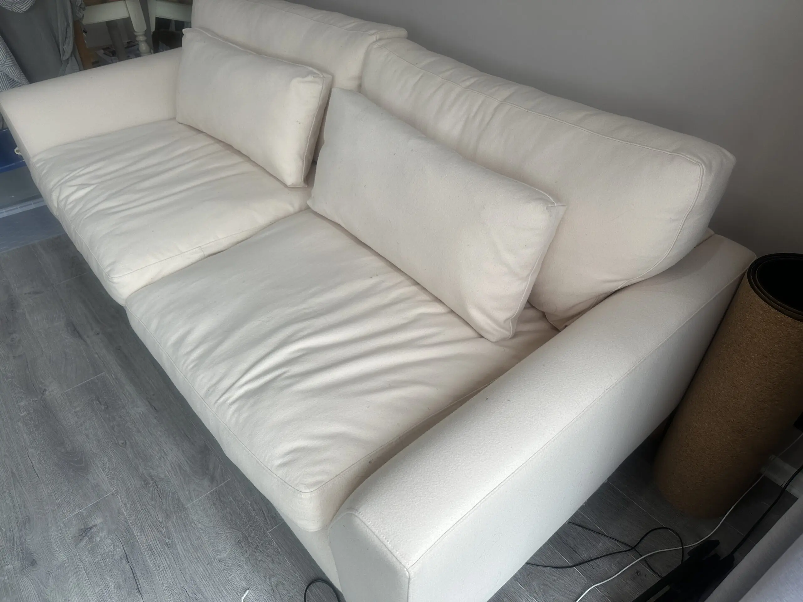 Slow Luxury Organic Sofa – 100% Natural, Non-Toxic, Handmade in UK - (Cream + Owlet)