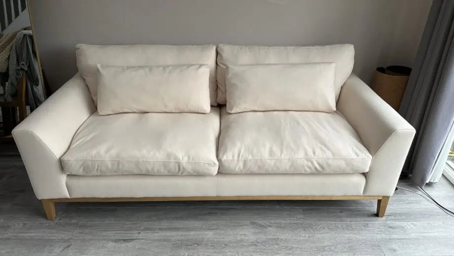 Slow Luxury Organic Sofa – 100% Natural, Non-Toxic, Handmade in UK - (Cream + Owlet)