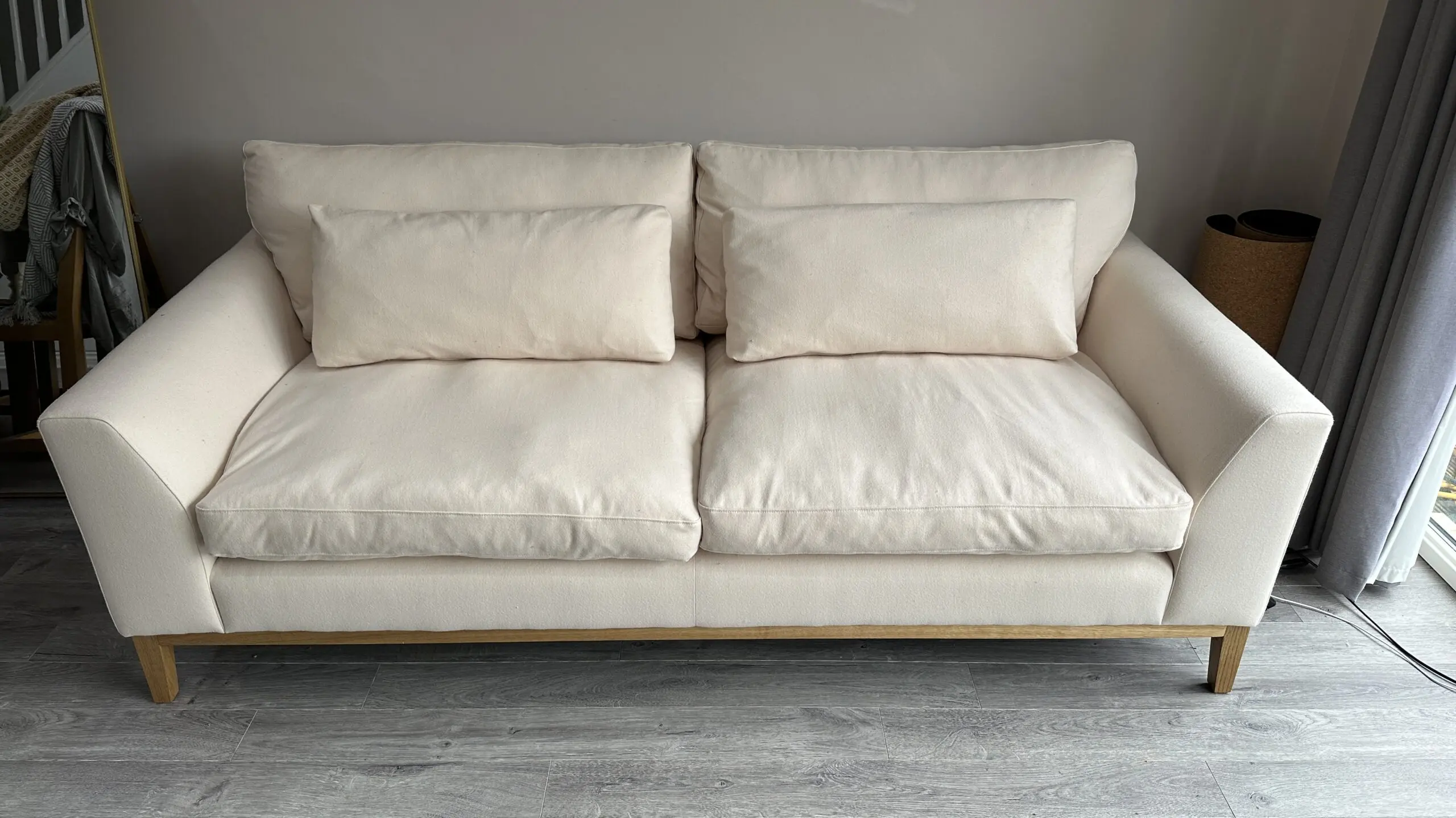 Slow Luxury Organic Sofa – 100% Natural, Non-Toxic, Handmade in UK - (Cream + Owlet)