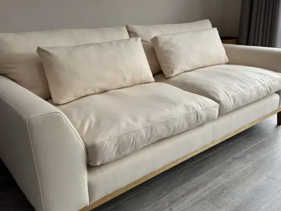 Slow Luxury Organic Sofa – 100% Natural, Non-Toxic, Handmade in UK - (Cream + Owlet)