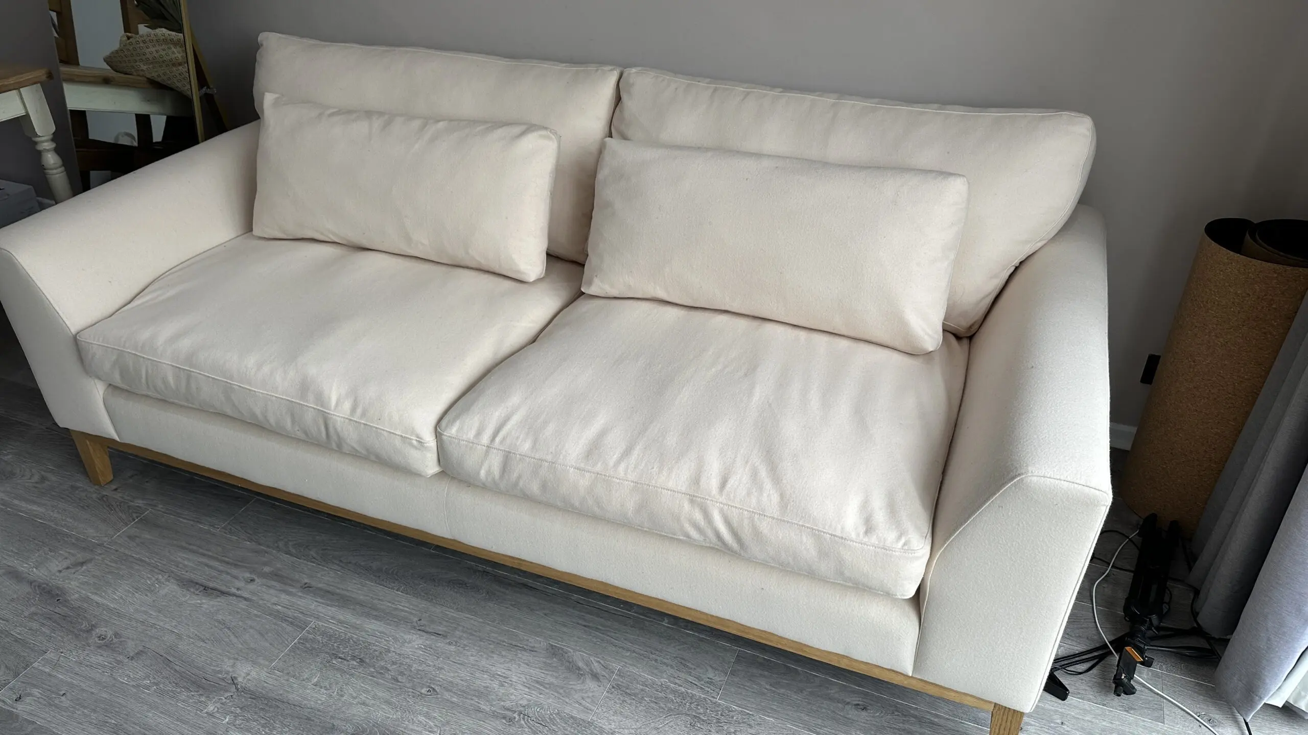 Slow Luxury Organic Sofa – 100% Natural, Non-Toxic, Handmade in UK - (Cream + Owlet)