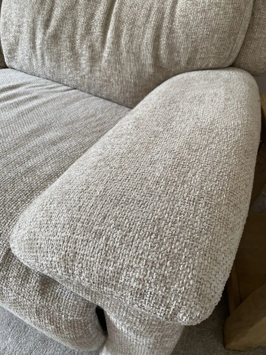 Beige Touch 3 Seater Heavy Duty Fabric Power Recliner Sofa with USB Ports