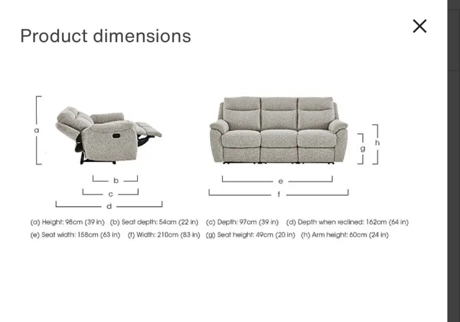 Beige Touch 3 Seater Heavy Duty Fabric Power Recliner Sofa with USB Ports