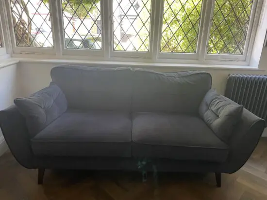 DFS/French Connection Dark Blue Velvet 3 seater sofa