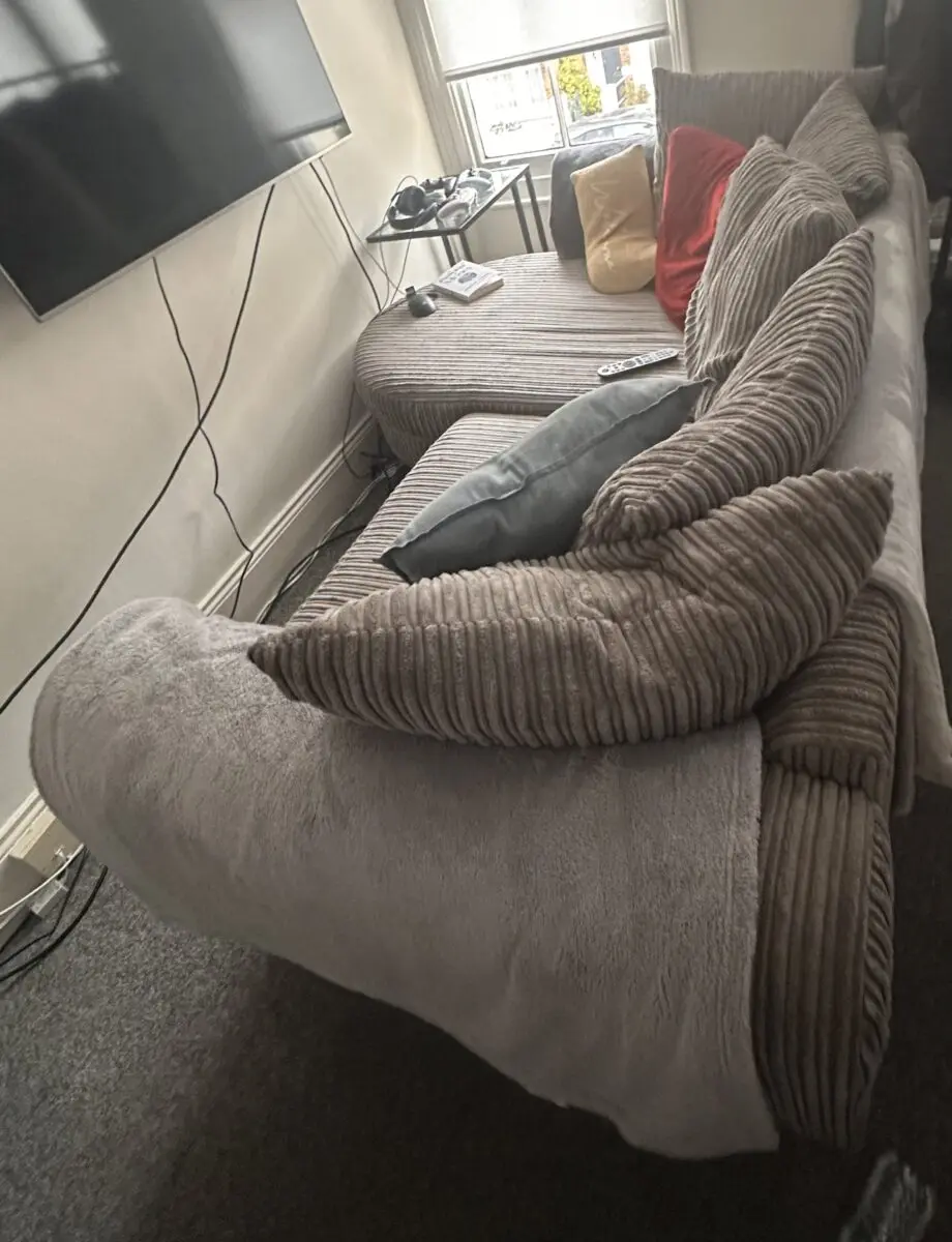 DFS Grey Jumbo Corded Sofa