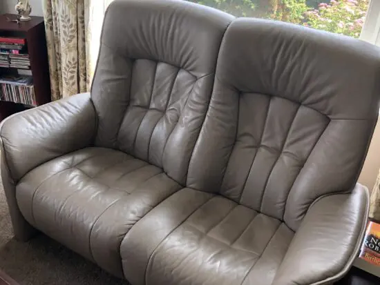 Himolla leather and wood 3 piece suite