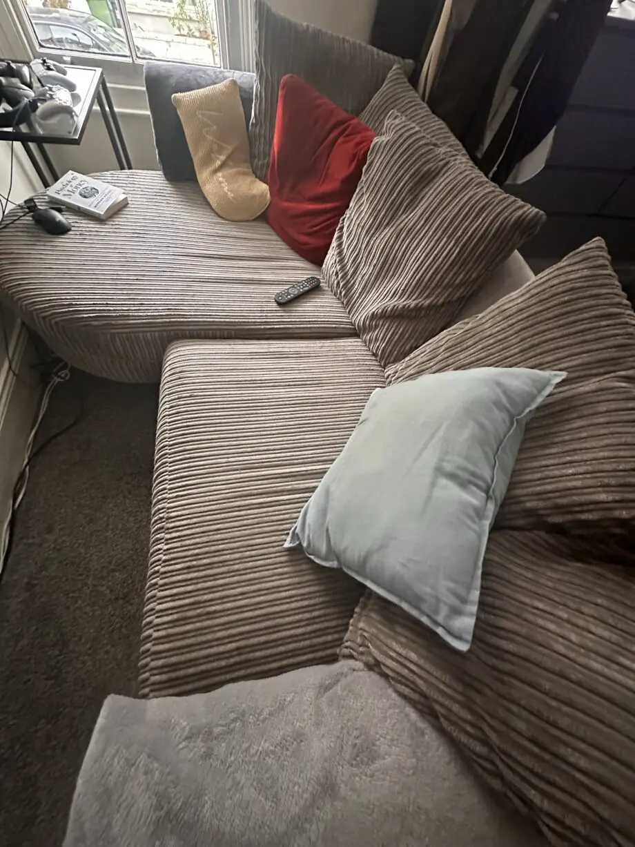 DFS Grey Jumbo Corded Sofa