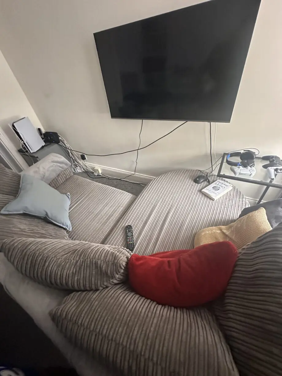 DFS Grey Jumbo Corded Sofa