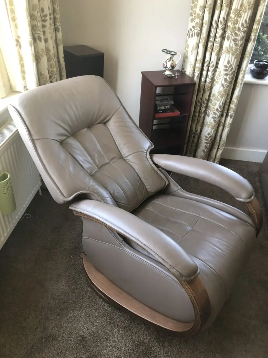 Himolla leather and wood 3 piece suite