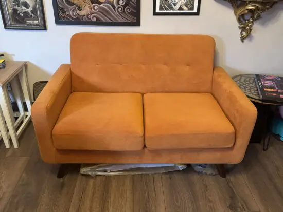 Daals ‘clarence’ burnt orange sofa