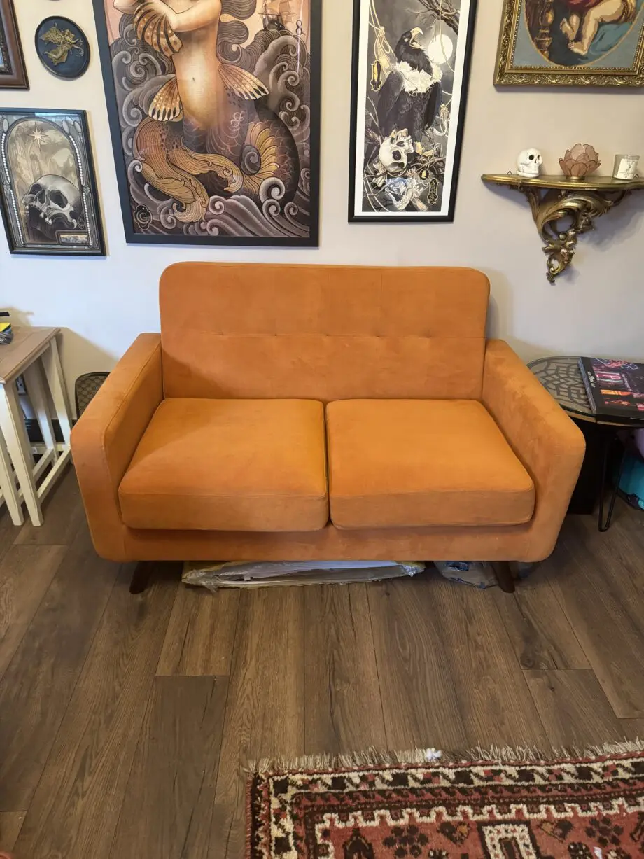 Daals ‘clarence’ burnt orange sofa
