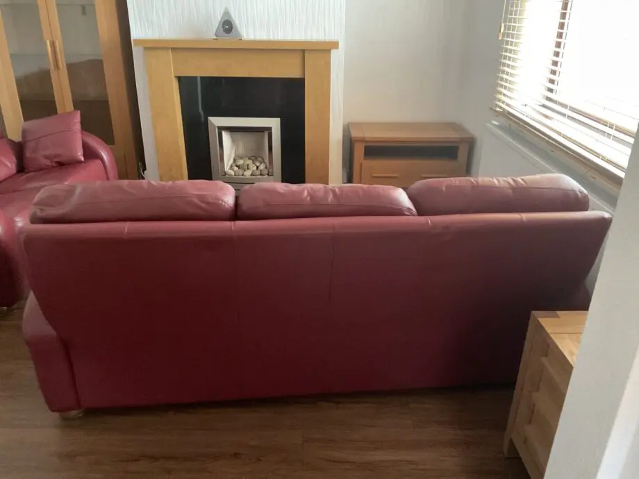 Sofas by Saxon- Milano Wine Leather -Boston 3 seater and 2 seater sofa