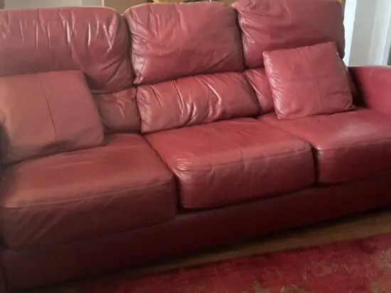 Sofas by Saxon- Milano Wine Leather -Boston 3 seater and 2 seater sofa