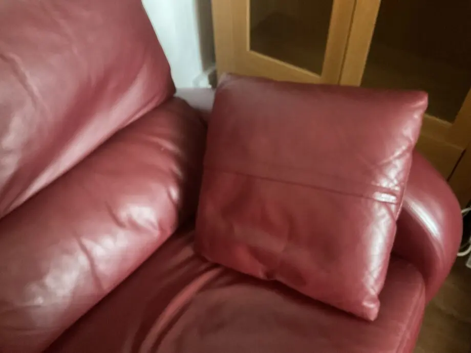 Sofas by Saxon- Milano Wine Leather -Boston 3 seater and 2 seater sofa