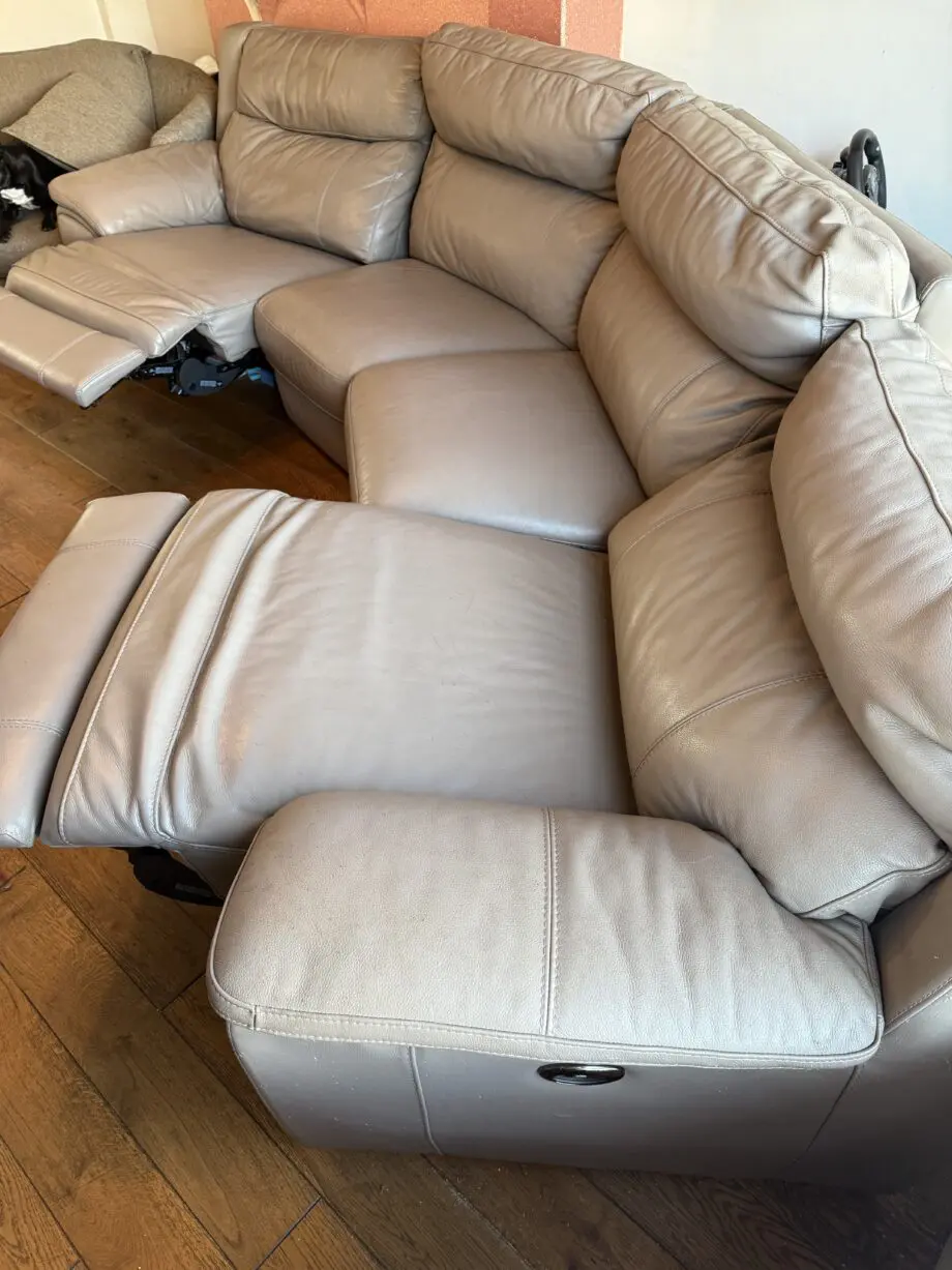 DFS Navigate tanned curved sofa