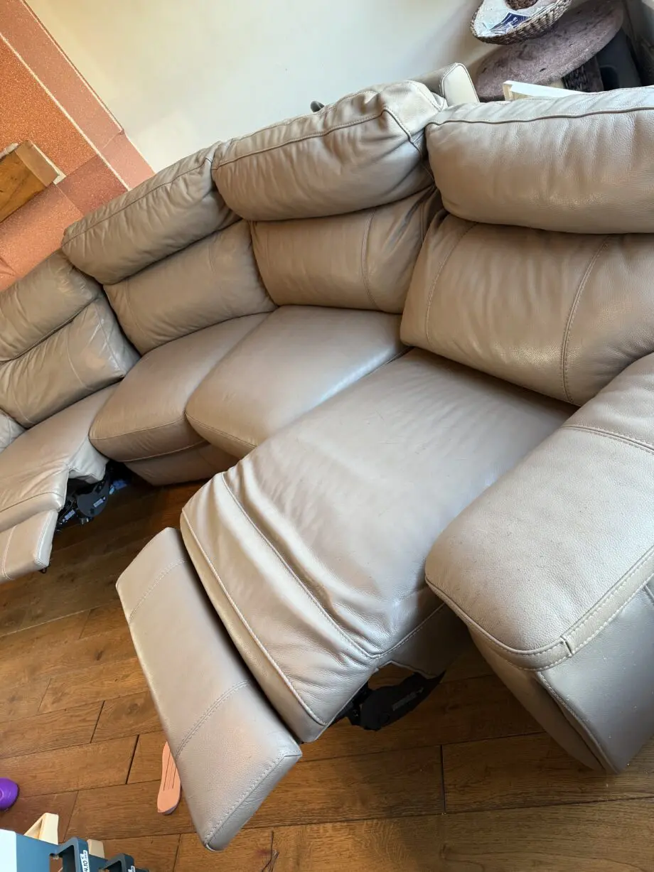 DFS Navigate tanned curved sofa
