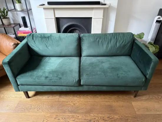 John Lewis Emerald Green Velvet Sofa - 7 weeks old!