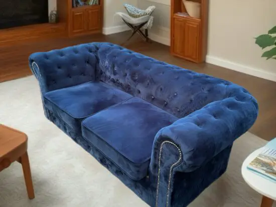 Elegant Navy Blue Chesterfield Sofa