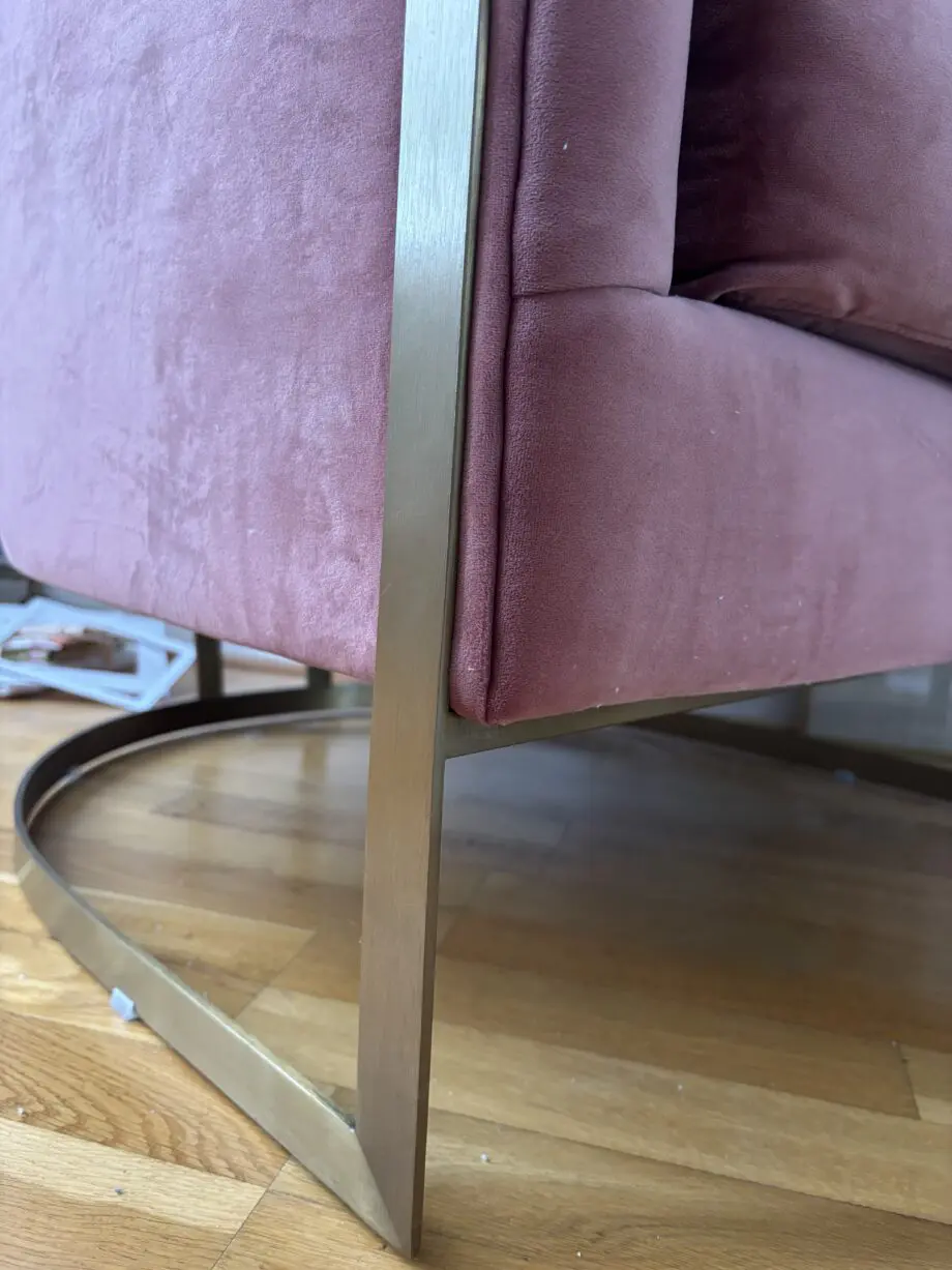 Two Pink Velvet love seats / tub chairs (Cult Furniture)