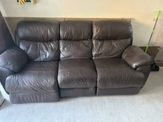 Brown Leather Recliner Sofa And Armchair Set