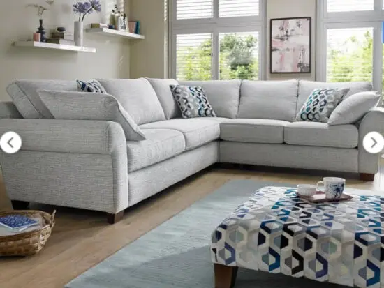Sofology Rosie Corner Sofa 5 Seater with matching footstool