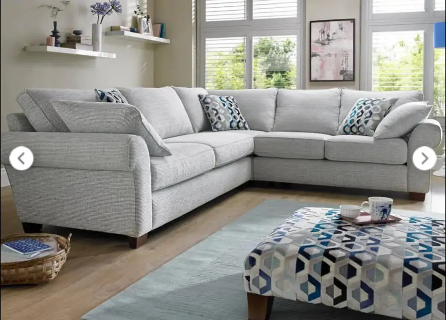 Sofology Rosie Corner Sofa 5 Seater with matching footstool