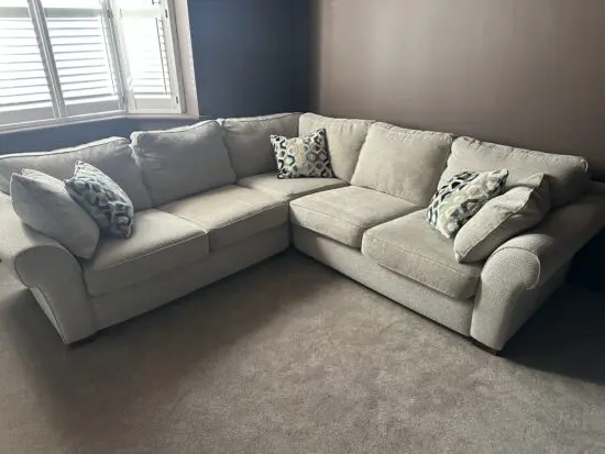 Sofology Rosie Corner Sofa 5 Seater with matching footstool